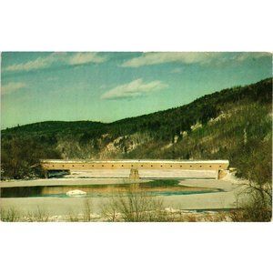Covered Bridge Windsor Vermont Cornish New Hampshire Postcard New England Travel